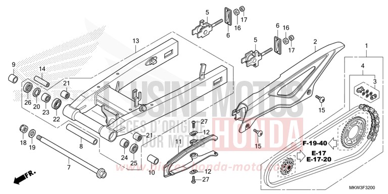 BRAS OSCILLANT von NC750X DCT GRAND PRIX RED (R380) von 2021